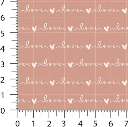Patchwork Fabric Panel 100x155 cm, 100% Cotton Satin, 6 Coordinated Heart & Dot Patterns, Soft Blush Neutral Quilting & Sewing Fabric (Coffee Hearts, 6pcs 50x50cm)
