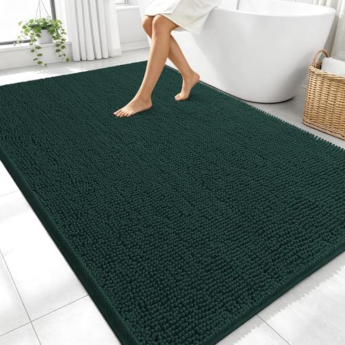 OLANLY Large Bathroom Rugs 70x46, Extra Soft Absorbent Chenille Bath Rugs