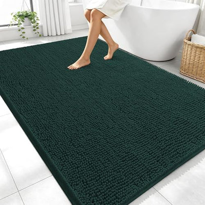 OLANLY Large Bathroom Rugs 70x46, Extra Soft Absorbent Chenille Bath Rugs