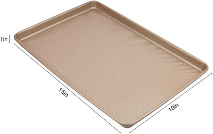 David Burke 15x10 Cookie Sheet – Carbon Steel, PFTE & PFOA Free, Oven Safe, Non-Toxic, Perfect for Baking and Roasting – Bronze