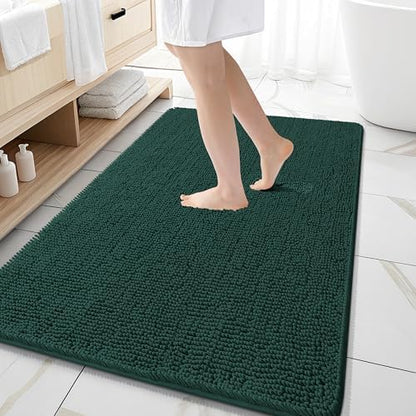 OLANLY Large Bathroom Rugs 59x35, Extra Soft Absorbent Chenille Bath Rugs