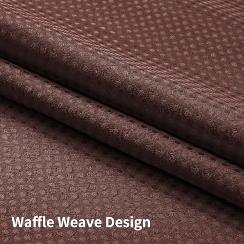 Colorful Star Waffle Weave No Hook Shower Curtain Set, 72 x 75 Inch, Brown