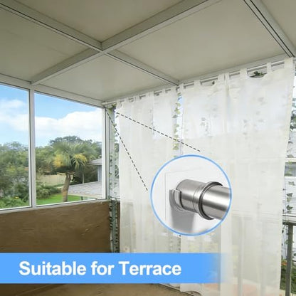 12 Pack Heavy Duty Shower Rod Holders No Drilling, Adhesive Curtain Rod Brackets for Wall, Tension Rod Holder Supports 30 lbs, Waterproof for Tile Marble, Home Rental RV (Rod Not Included)