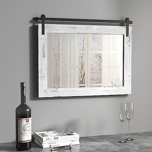 COGOOD Farmhouse Bathroom Mirrors for Over Sink - 22 x 30 White