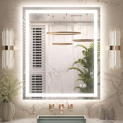 Keonjinn 30x36 Inch LED Bathroom Mirror with Lights, 3-Color Temperature