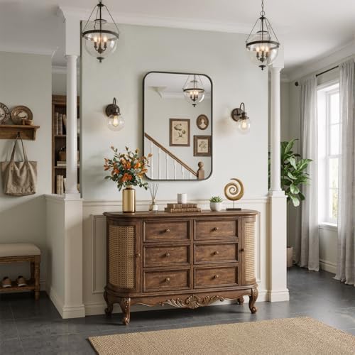 30"x36" Bathroom Mirrors for Over Sink, Matte Black Rectangle Vanity Mirror