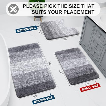Arotive Microfiber Bathroom Rugs, Shaggy Soft Absorbent Bath Rug, 45x27