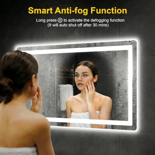 LED Bathroom Mirror with Lights, 24"x40" Lighted Vanity Mirror for Wall