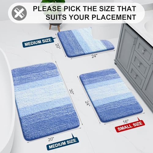 Arotive Microfiber Bathroom Rugs, Shaggy Soft Absorbent Bath Rug, 30x20