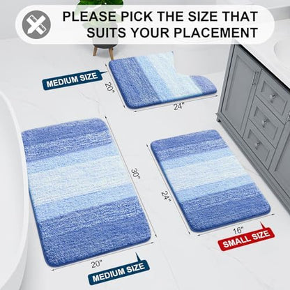 Arotive Microfiber Bathroom Rugs, Shaggy Soft Absorbent Bath Rug, 30x20