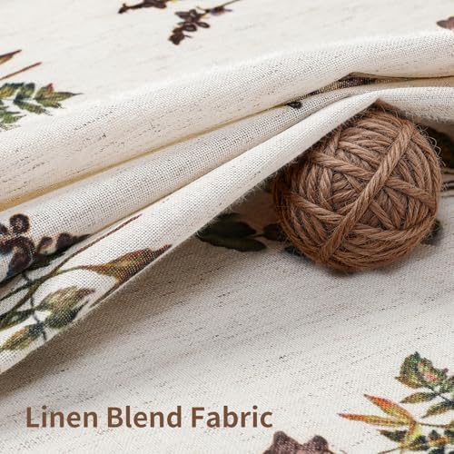 Colorful Star Farmhouse Floral Linen Shower Curtain, Vintage Boho Shower Curtain for Bathroom, French Country Pattern Waterproof Bathroom Curtains, 72" W x 72" L