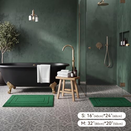 GRANNY SAYS Deep Green Bathroom Rug 16" x 24", Non-Slip Bath Mat