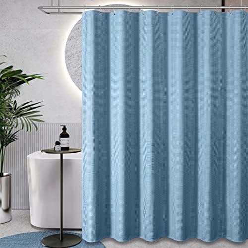 Dynamene Stall Waffle Shower Curtain 256 GSM Heavy 36"x72" Moonlight Blue