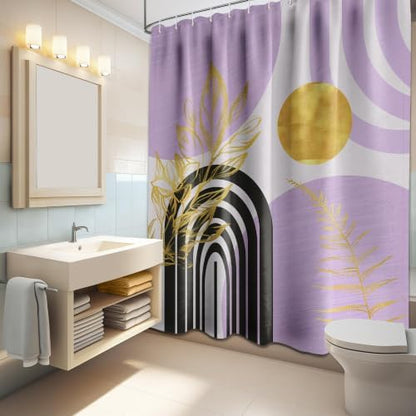 Light Purple Extra Long Shower Curtain, Tall 72X96 in, Mid Century