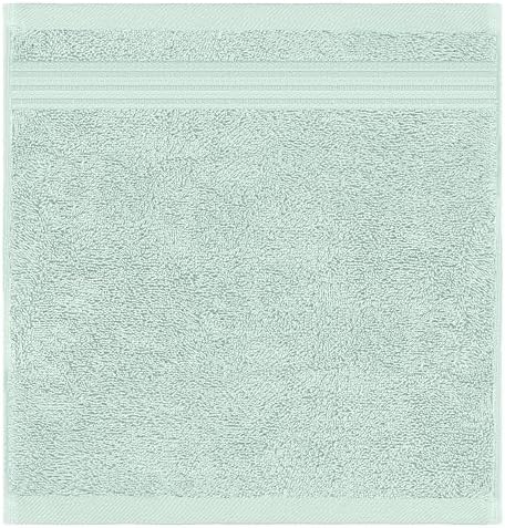 American Veteran Towel, 100% Cotton Turkish Washcloths for Bathroom Essentials 4 Pack, Soft Absorbent Wash Cloths Quick Drying Small Towels Washrags, Mint Green