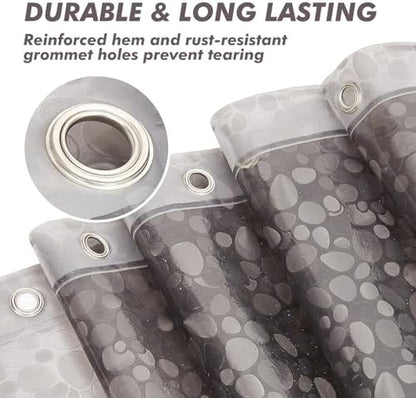 Bostofy Waterproof Shower Curtain Liner EVA 8G - Rust-Proof Hooks, Heavy-Duty Magnets - Enhance Your Bathroom with Durability and Elegance