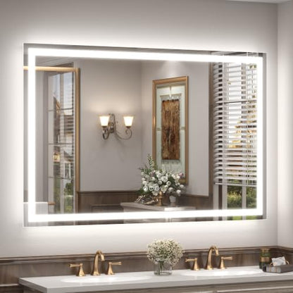 60x40 Inch LED Bathroom Mirror, Backlit and Front Lighted