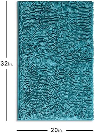 Hearth & Harbor Bathroom Rugs, Chenille Bath Mat - Machine Washable Bath Mats for Bathroom Non-Slip Backing Rubber, Quick Dry Bathroom Mat