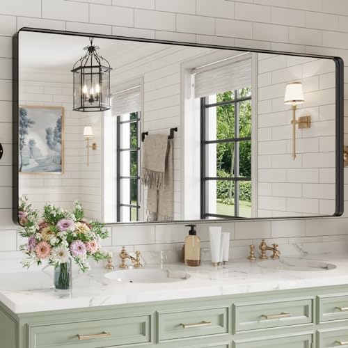 WEER Black Bathroom Vanity Mirror 77X36 Inch