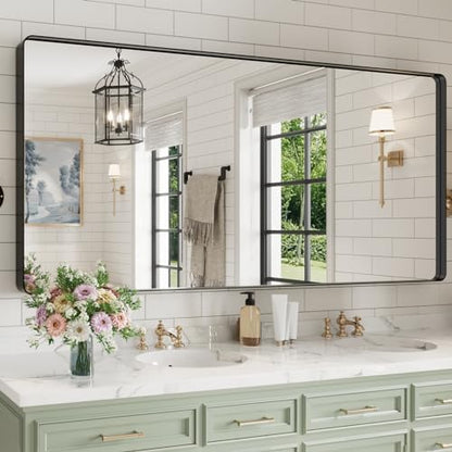 WEER Black Bathroom Vanity Mirror 77X36 Inch