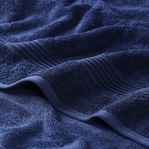 Superior Egyptian Cotton 8-Piece Towel Set, Assorted Towels for Home Bathroom, Master, Guest Bath, Decor Essentials, Includes 2 Bath, 2 Hand, 4 Face Towels/Washcloths, Quick Dry, Absorbent, Navy Blue