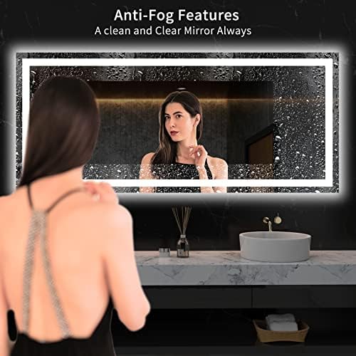 LOAAO 60"X28" LED Bathroom Mirror with Light, UL Listed