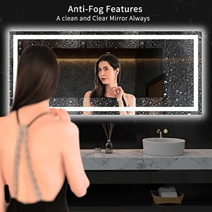 LOAAO 60"X28" LED Bathroom Mirror with Light, UL Listed