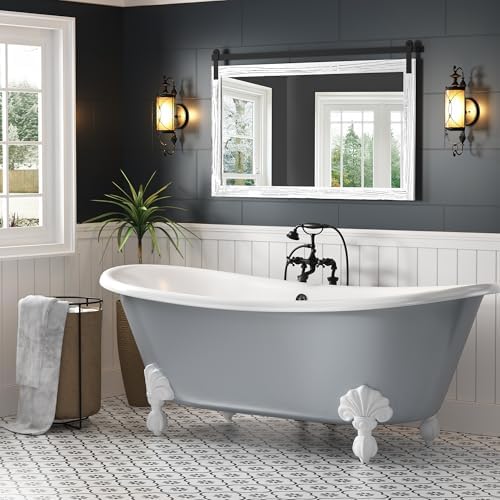 COGOOD Farmhouse Bathroom Mirrors for Over Sink - 30 x 49 White