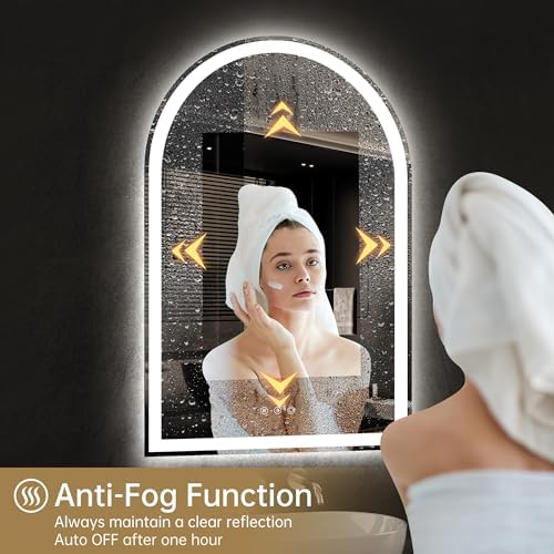 24"x36" Arched LED Lighted Bathroom Mirror with Lights