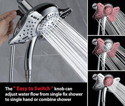 GRICH Shower Head with Handheld Spray - Dual High Pressure Showerhead