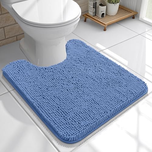 OLANLY Toilet Rugs U-Shaped 20x20, Soft Absorbent Chenille Contour Rugs