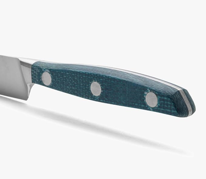 Arcos Forged Vegetable Knife Stainless Steel 5 Inch. Ergonomic Polyoxymethylene POM Handle & Special Silk Silver Blade 130 mm. Series Manhattan. Black Color.