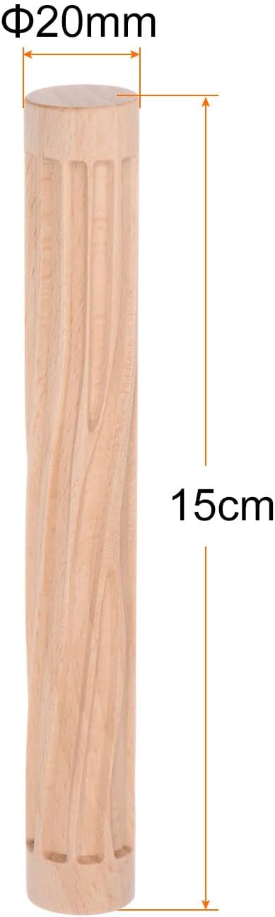 HARFINGTON Wood Clay Roller - 6 Inch Beech Hand Roller With Grain Pattern for Modeling, Pottery, Baking, DIY - Wooden Texture Tool