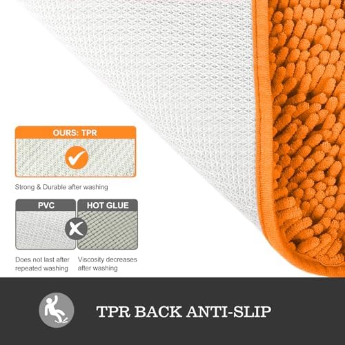 Yeaban Toilet Rugs U-Shape 20"x24", Orange