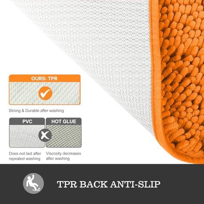 Yeaban Toilet Rugs U-Shape 20"x24", Orange
