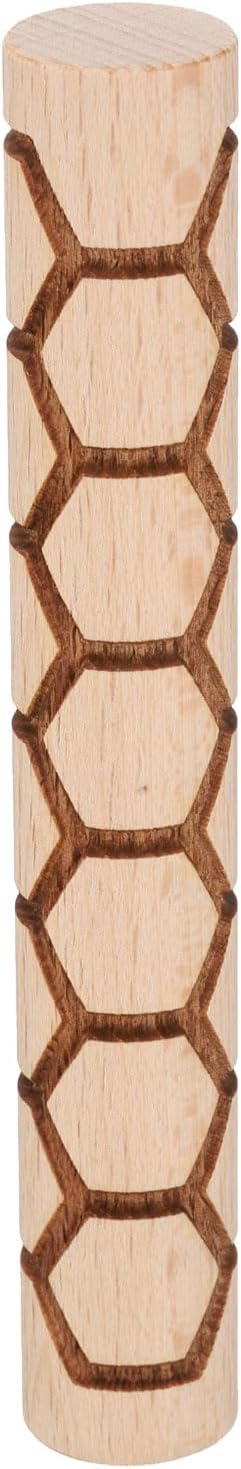 HARFINGTON Wood Clay Roller 4" Hexagon Pattern Rolling Pins Wood Rollers Pottery Tools Wood Grain Texture Rollers for Clay Baking Dough Playdough DIY