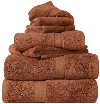 SUPERIOR Egyptian Cotton Ultra Plush & Absorbent, 6 Piece Set, Rust