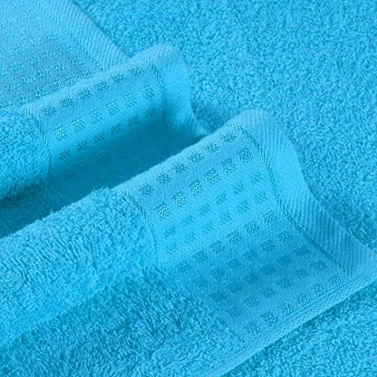 GLAMBURG 100% Cotton Ultra Soft 6 Pack Towel Set, Contains 2 Bath Towels 28x55 Inches, 2 Hand Towels 16x24 Inches & 2 WashCoths 12x12 Inch, Compact Absorbent Lightweight & Quickdry - Turquoise Blue