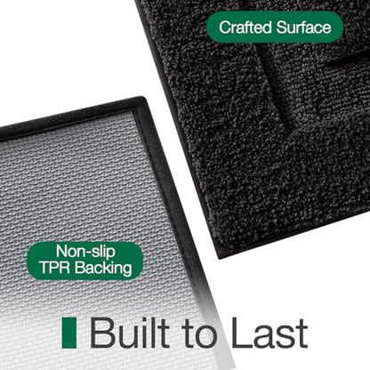 LUMI Ultra Soft Bathroom Rugs Absorbent, Non Slip Bath Mat 20x32, Black