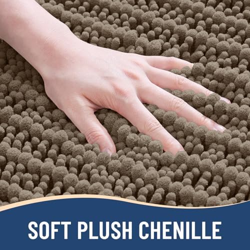 Arotive Bathroom Rugs Mat 60x24, Soft Absorbent Chenille Shaggy Bath Mat