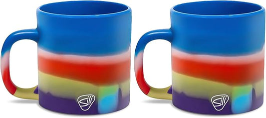 Silipint 16oz Silicone Coffee Mug – Unbreakable Dishwasher Safe Microwave Oven & Freezer Compatible Travel Mug – Non-Toxic Reusable Cup for Hot Coffee Tea or Cold Drinks, Drippy - Pack of 2