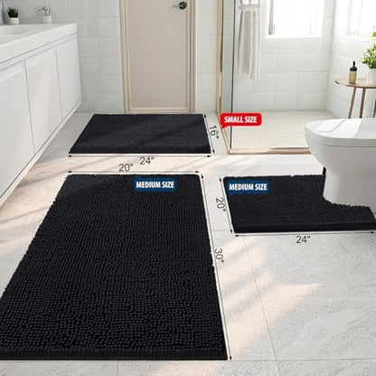 Smiry Bathroom Rugs 45X27, Luxury Chenille Extra Soft Absorbent Bath Mat