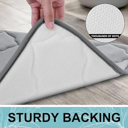 OLANLY Memory Foam Bath Mat Rug 44x24, Ultra Soft Bathroom Rugs, Grey