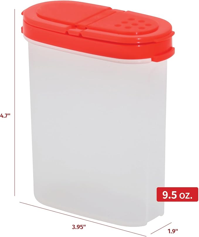 SIGNORA WARE Spice Jars with Lids - 8 oz Refillable Empty Airtight Spice/Seasoning Containers Set -2 in 1 Pour/Sift Shaker Lids Clear Plastic Spice/Seasoning Organizer Kitchen/Travel 2 pk
