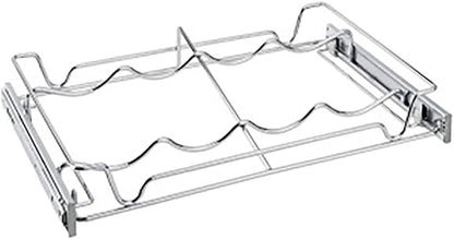 Rev-A-Shelf Sidelines 5WBR-18CR-1 18" Chrome Single Wire Pullout 4 Wine Bottle Rack Organizer for 14" Deep Kitchen Pantry or Bar Cabinet Closet