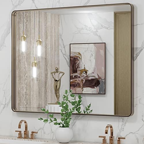 LOAAO 40"X32" Bronze Bathroom Mirror