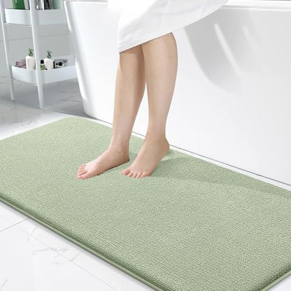 OLANLY Memory Foam Bathroom Runner Rugs 47x24, Long Bath Mats, Sage Green