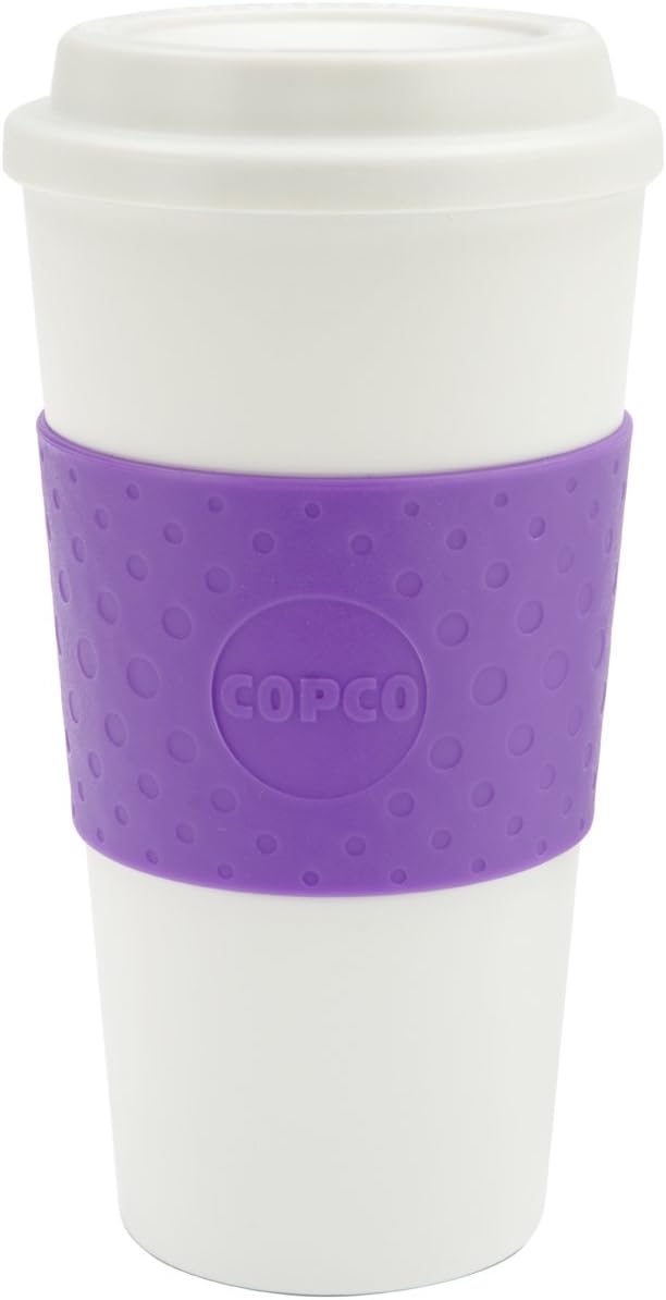 Copco Acadia 16 oz Reusable To-Go Travel Mug - BPA-Free Insulated Coffee Cup with Double-Wall Insulation, Spill-Resistant Lid & Non-Slip Rubber Grip - Dishwasher Safe (Lilac)