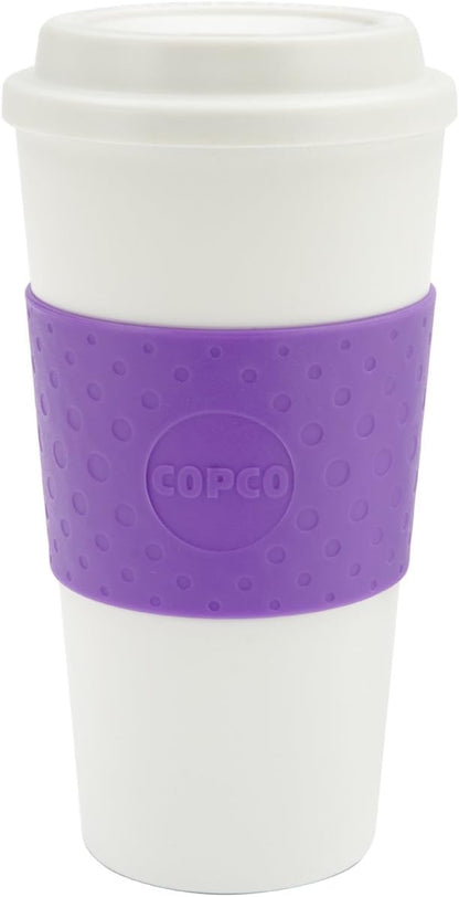 Copco Acadia 16 oz Reusable To-Go Travel Mug - BPA-Free Insulated Coffee Cup with Double-Wall Insulation, Spill-Resistant Lid & Non-Slip Rubber Grip - Dishwasher Safe (Lilac)