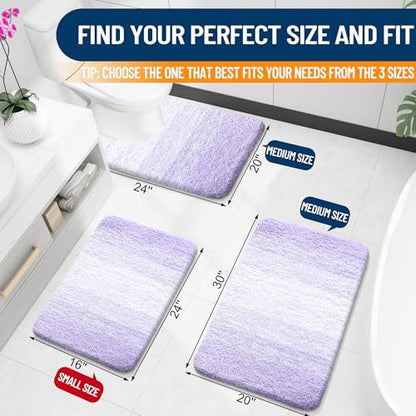 OLANLY Large Bathroom Rugs 60x40, Extra Soft Absorbent Microfiber Bath Rugs